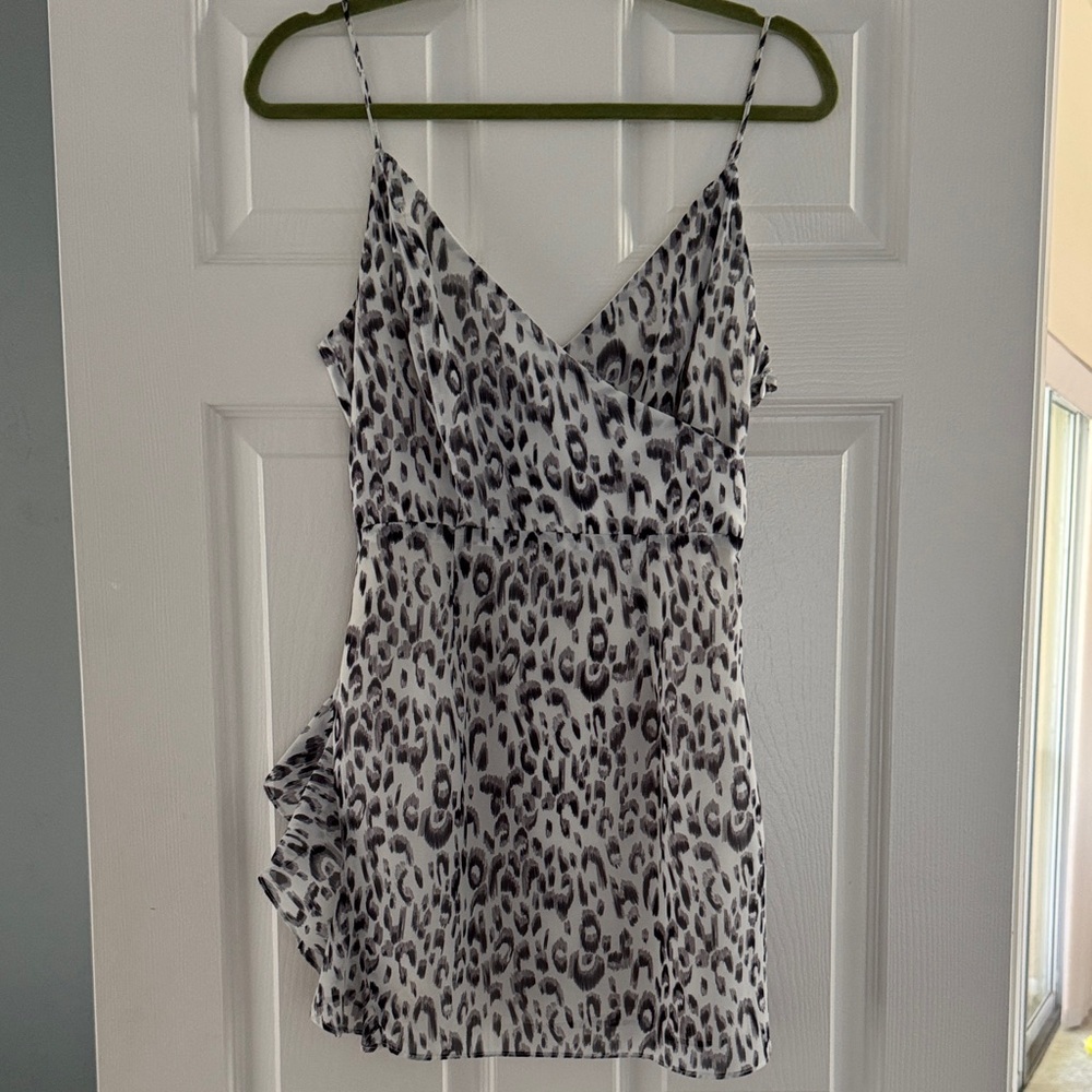 Superdown Black and White Leopard Mini Dress size Small